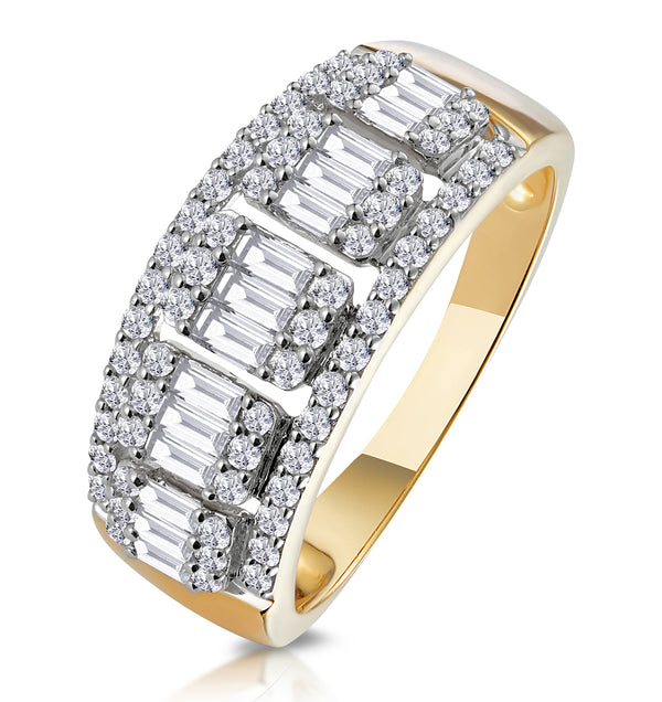 0.85ct Diamond Asteria Collection Baguette Eternity Ring in 18K Gold